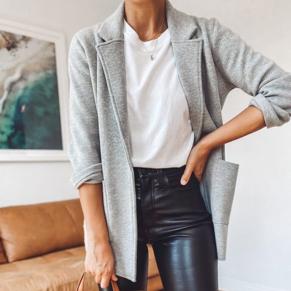 J. Crew Sophie Sweater-blazer in Heather Grey